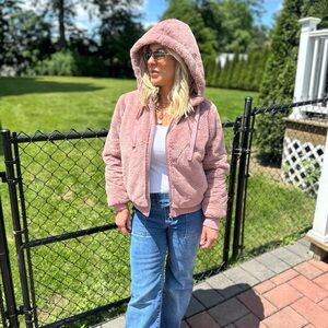 Athleta Fuzzy Hooded Coat